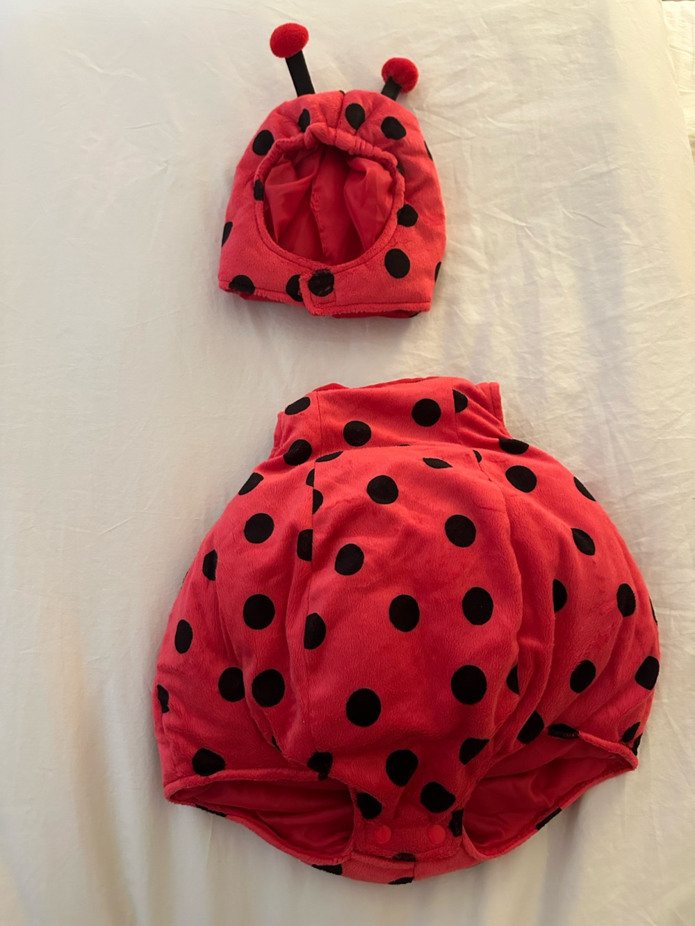 Ladybug Plush Baby Costume Set - Red with Black Polka Dots